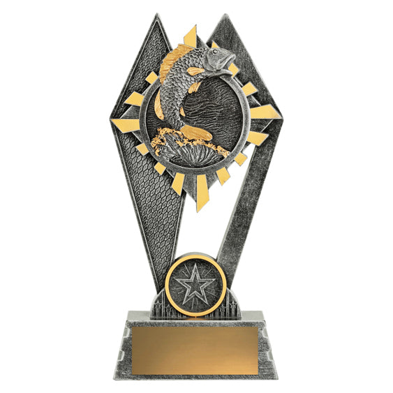 Fishing trophy with fish design