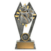 Golf trophy with a bag, club, flag and golf ball 