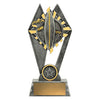 Decorative trophy with surf board and waves